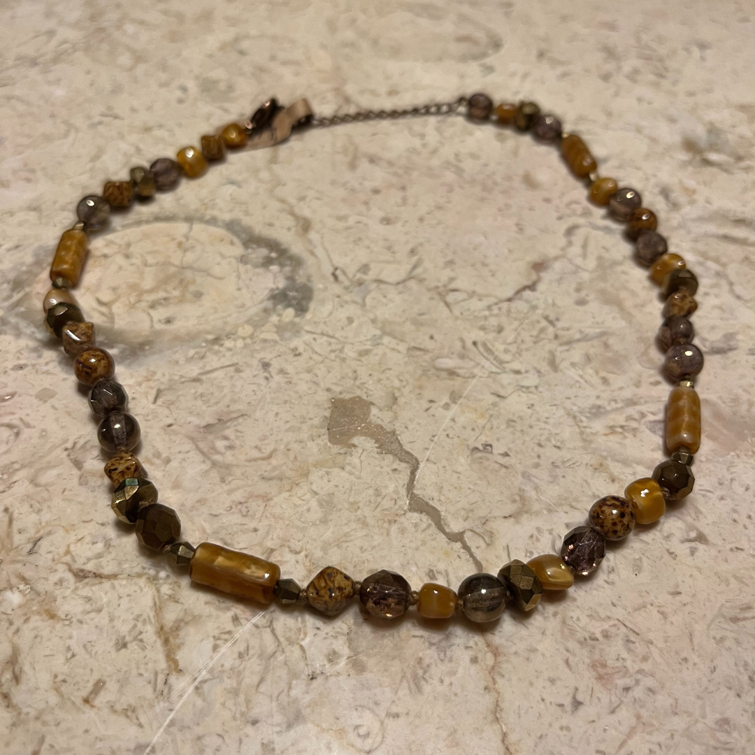 Jasper and Glass Bead Necklace